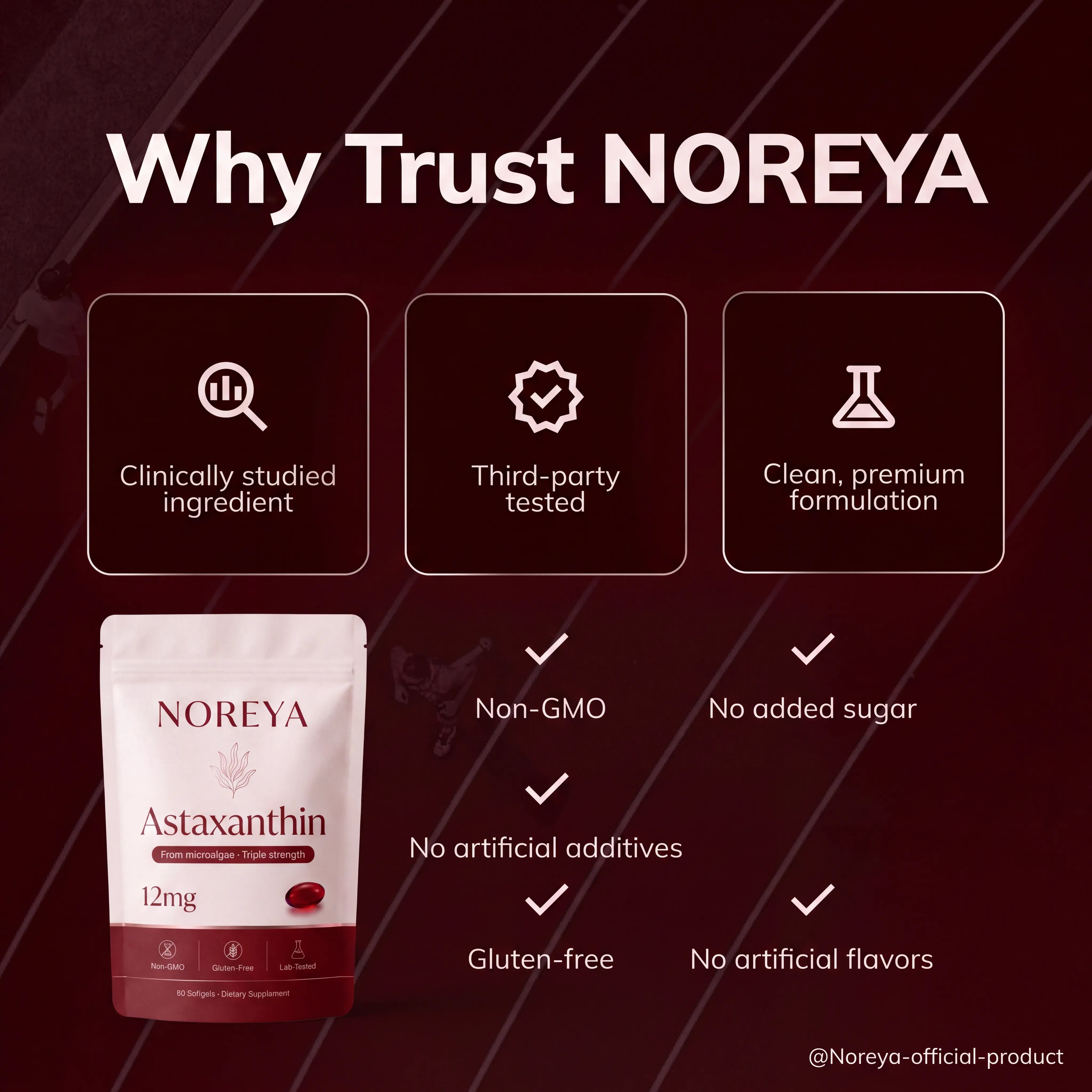 NOREYA Astaxanthin - Nature’s Most Powerful Antioxidant for Whole Body Support & Cellular Protection